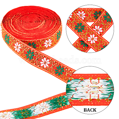 7M Flat Ethnic Style Polyester Ribbon(OCOR-WH0046-74B)-6