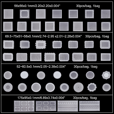 ahademaker 4 bolsas 4 estilos pegatina transparente impermeable con patrón de encaje para mascotas(DIY-GA0003-31)-2