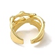 Brass Cubic Zirconia Bamboo Open Cuff Ring(X-RJEW-Z019-01G)-3