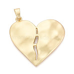 Rack Plating Alloy Big Pendants, Heart, Cadmium Free & Lead Free, Matte Gold Color, 65.5x64x3mm, Hole: 11.5x5mm(PALLOY-N179-50MG)