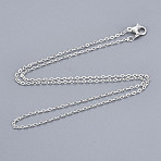 Brass Cable Chain Necklace, with 301 Stainless Steel Lobster Clasps, Silver Color Plated, 18 inch(45.7cm)(SW028-S-A)
