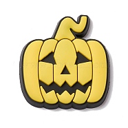 Halloween Theme PVC Cabochons, Pumpkin, Yellow, 30x28x4mm(FIND-E017-07)