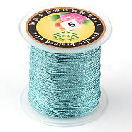 Round Metallic Thread, 12-Ply, Dark Turquoise, 1mm, about 54.68 yards(50m)/roll(MCOR-L001-1mm-09)