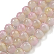 Cat Eye Beads Strands, Round, Misty Rose, 10mm, about 39pcs/strand, 14.96''(38cm)(G-K378-A01-02)