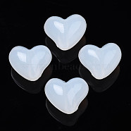 Imitation Jelly Acrylic Beads, Heart, WhiteSmoke, 13.5x17x13mm, Hole: 3mm, about 305pcs/500g(MACR-S272-90C)