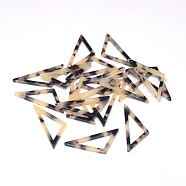 Cellulose Acetate(Resin) Pendants, Triangle, Antique White, 39x17x2.5mm, Hole: 1mm(X-KY-S130-A304)