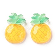 Transparent Resin Decoden Cabochons, Pineapple, Yellow, 22x15.5x6mm(CRES-J046-03C)