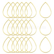 Brass Linking Rings, teardrop, Golden Color, about 17mm wide, 25mm long, 1mm thick(EC03117x25mm-G)