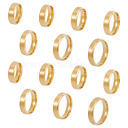 Unicraftale 14Pcs 7 Size 304 Stainless Steel Plain Band Rings Set, Golden, Inner Diameter: 16.4~22.1mm, 2Pcs/size(RJEW-UN0002-87)