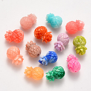 Synthetic Coral Beads, Dyed, Pineapple, Mixed Color, 16x11mm, Hole: 1.6mm(CORA-R017-30)