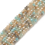 Electroplate Glass Beads Strands, Faceted, Abacus, Colorful, 3x2mm, Hole: 0.8mm, about 181~186pcs/strand, 43~43.5cm(EGLA-I015-04A)