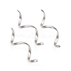 304 Stainless Steel Links,  Spiral, Stainless Steel Color, 49.5~50.5x3x1.5mm, Hole: 1.2mm(X-STAS-G224-14P)