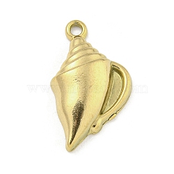 Ion Plating(IP) 304 Stainless Steel Pendants, Conch Charm, Real 18K Gold Plated, 22x12.5x4.5mm, Hole: 1.5mm(STAS-I307-530G)