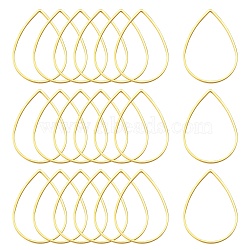 Brass Linking Rings, teardrop, Golden Color, about 17mm wide, 25mm long, 1mm thick(EC03117x25mm-G)