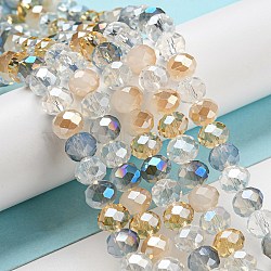 Glass Beads Strands, Faceted, Rondelle, PeachPuff, 8x6mm, Hole: 1mm, about 65~68pcs/strand, 15.7~16.1 inch(40~41cm)(EGLA-A034-M8mm-37)