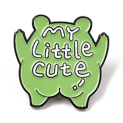 My Little Cute Frog Alloy Enamel Pin Brooch for Backpack Clothes, Light Green, 28x28mm(JEWB-R004-05EB-03)