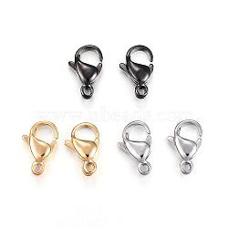 304 Stainless Steel Lobster Claw Clasps, Parrot Trigger Clasps, Mixed Color, 15x9x4.5mm, Hole: 2mm(STAS-H353-F-02)