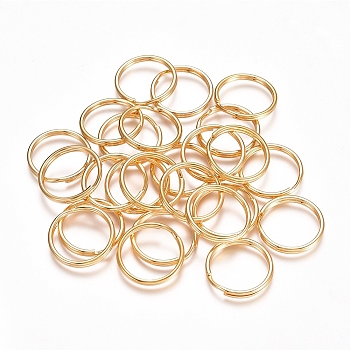 304 Stainless Steel Split Rings, Double Loops Jump Rings, Golden, 18x2.5mm, about 15mm inner diameter, Single Wire: 1.25mm