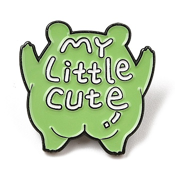 My Little Cute Frog Alloy Enamel Pin Brooch for Backpack Clothes, Light Green, 28x28mm