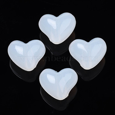 WhiteSmoke Heart Acrylic Beads