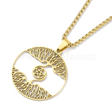 304 Stainless Steel Pendant Necklaces(NJEW-C042-07G)-2