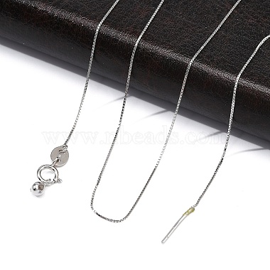 925 Collares deslizantes ajustables con cadena de caja de plata esterlina para mujeres(NJEW-U030-01P)-3