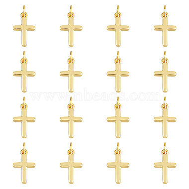 Real 18K Gold Plated Cross Brass Pendants