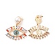 Rhinestone Eye Dangle Stud Earrings with Acrylic Pearl Beaded(EJEW-J045-01KCG)-2