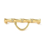 304 Stainless Steel Rhinestone Brooches and Pendants, Bamboo, Golden, 12x38mm(SA-E002-01G)