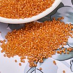 MIYUKI Delica Beads, Cylinder, Japanese Seed Beads, 11/0, (DB1777) White Lined Orange AB, 1.3x1.6mm, Hole: 0.8mm, about 10000pcs/bag, 50g/bag(SEED-X0054-DB1777)