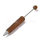 Iron Beadable Pen, Ball-Point Pen, with Polymer Clay Rhinestone, for DIY Personalized Pen with Jewelry Beads, Topaz, 145x15mm(AJEW-K049-01B)