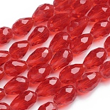 11mm Red Teardrop Glass Beads(X-GD7X11C47)