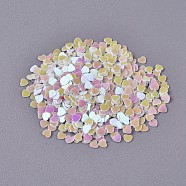 Ornament Accessories Plastic Paillette/Sequins Beads, No Hole/Undrilled Beads, Heart, Pearl Pink, 2.7x3x0.3mm, about 173075pcs/pound(PVC-F002-A10)