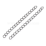 Iron Chain Extender, Curb Chains, Nickel Free, Gunmetal, 50mm, Link: 5~5.5x3.5~4x0.5mm(IFIN-T007-10B-NF)