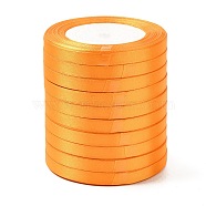 Single Face Satin Ribbon, Polyester Ribbon, Orange 25yards/roll(22.86m/roll), 10rolls/group, 250yards/group(228.6m/group)(RC10mmY017)