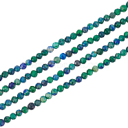 2 Strands Natural Chrysocolla & Lapis Lazuli Beads Strands, Faceted, Round, 3~3.5mm, Hole: 0.7mm, about 138pcs/strand, 15.31''(38.9~39.2cm)(G-DC0001-04)