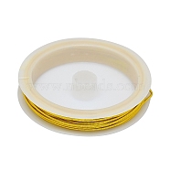 Copper Wire Gimp Wire, Flexible Coil Wire, Metallic Thread for Embroidery Projects and Jewelry Making, Gold, 18 Gauge, 1mm, about 16.40 Feet(5m)/Roll(CWIR-C002-01C)