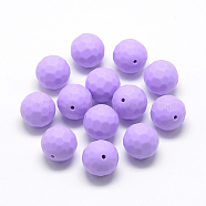 Food Grade Eco-Friendly Silicone Beads, Chewing Beads For Teethers, DIY Nursing Necklaces Making, Faceted Round, Medium Orchid, 15.5mm, Hole: 1mm(SIL-T037-02)
