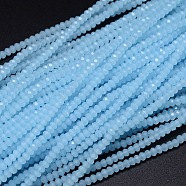Faceted Rondelle Glass Beads Strands, Sky Blue, 2.8~3x2mm, Hole: 0.8mm, about 165~169pcs/strand, 15.7~16.1 inch(40~41cm)(GLAA-M028-2mm-B03)