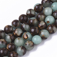 Assembled Synthetic Aqua Terra Jasper and Bronzite Beads Strands, Round, 6mm, Hole: 1.4mm, about 62~63pcs/strand, 14.96 inch(38cm)(G-S366-024)