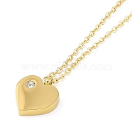 Ion Plating(IP) 304 Stainless Steel Crystal Rhinestone Heart Pendant Necklaces for Women, Golden, 20.31 inch(51.6cm)(NJEW-K276-16G)