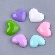 Resin Cabochons, Heart, Mixed Color, 13x15.5~16x4~4.5mm(CRES-T010-116)