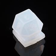Silicone Dice Molds, Resin Casting Molds, For UV Resin, Epoxy Resin Jewelry Making, Polygon Dice, White, 21x21x21mm(DIY-L021-25)
