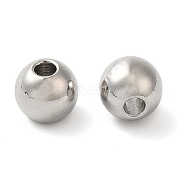 Brass Beads, Cadmium Free & Nickel Free & Lead Free, Round, Platinum, 5mm, Hole: 1.6mm(KK-Z062-01P-06)