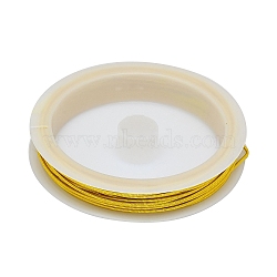 Copper Wire Gimp Wire, Flexible Coil Wire, Metallic Thread for Embroidery Projects and Jewelry Making, Gold, 18 Gauge, 1mm, about 16.40 Feet(5m)/Roll(CWIR-C002-01C)