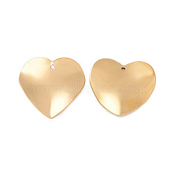 304 Stainless Steel Pendants, Golden, Heart Pattern, 21.5x22x1~2mm, Hole: 1.2mm(STAS-G270-03C-G)