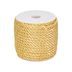 PandaHall Elite 3 Strand Polyester Braided Cord, Twisted Rope, for DIY Cord Jewelry Findings, Yellow, 5mm, about 18m/roll(OCOR-PH0001-18A-WH)