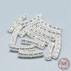 925 Sterling Silver Tube Beads, Silver, 25.5x6mm, Hole: 4mm(STER-T002-116S)