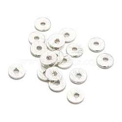 Rack Plating Brass Spacer Beads, Long-Lasting Plated, Heishi Beads, Disc, Silver, 8x0.5mm, Hole: 1.2mm(KK-WH0063-08S)