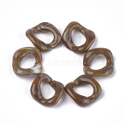 Acrylic Linking Rings, Quick Link Connectors, For Curb Chains Making, Imitation Gemstone Style, Twist, Coffee, 26.5x27.5x8mm, Hole: 17.5x11.5mm(X-OACR-S021-25E)